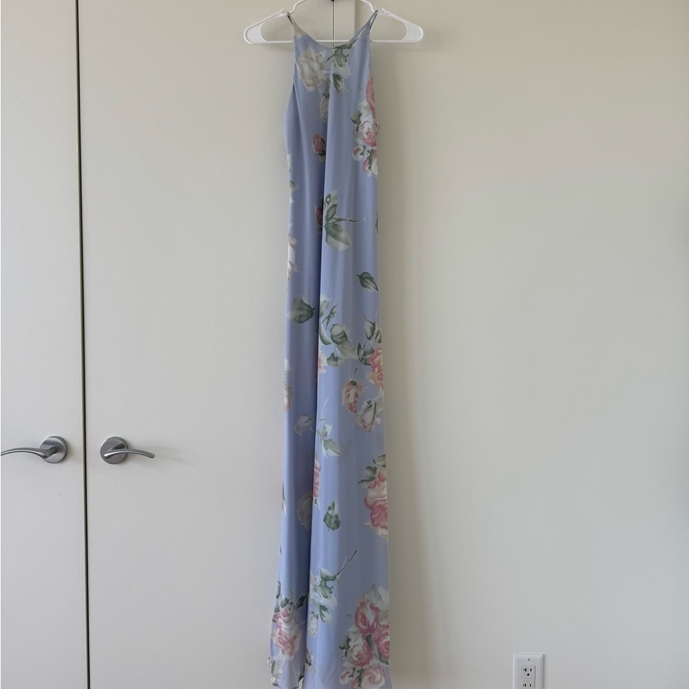 Blue Floral Maxi Vacation Dress